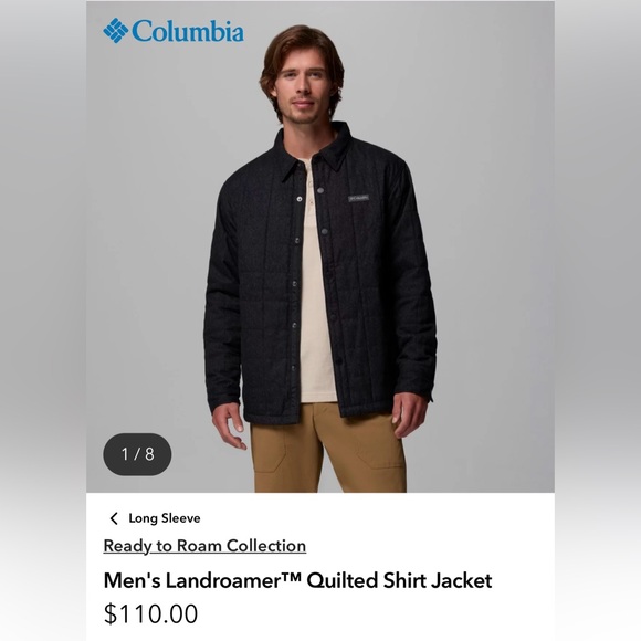 Columbia Men's Landroamer™ Quilted Shirt Jacket. NWT. Large. Heathered Black. - Picture 1 of 8